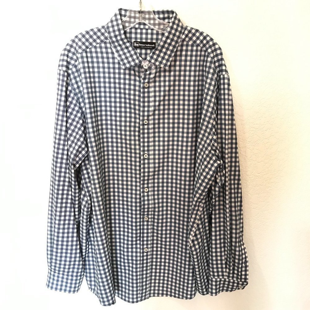 🌷Banded Button Front Plaid Shirt 2XL